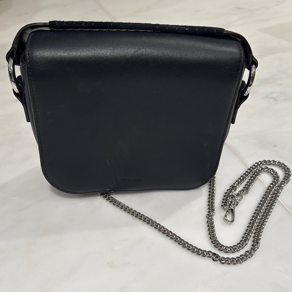 Black Leather Men's Crossbody Bag